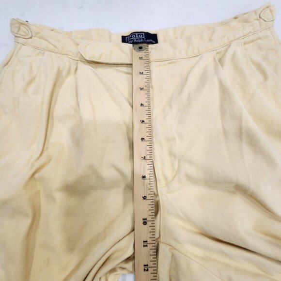 Vintage Polo Ralph Lauren Pleated Cuffed Pants Men’s 34x31 Cream 100% Cotton USA - Picture 11 of 16